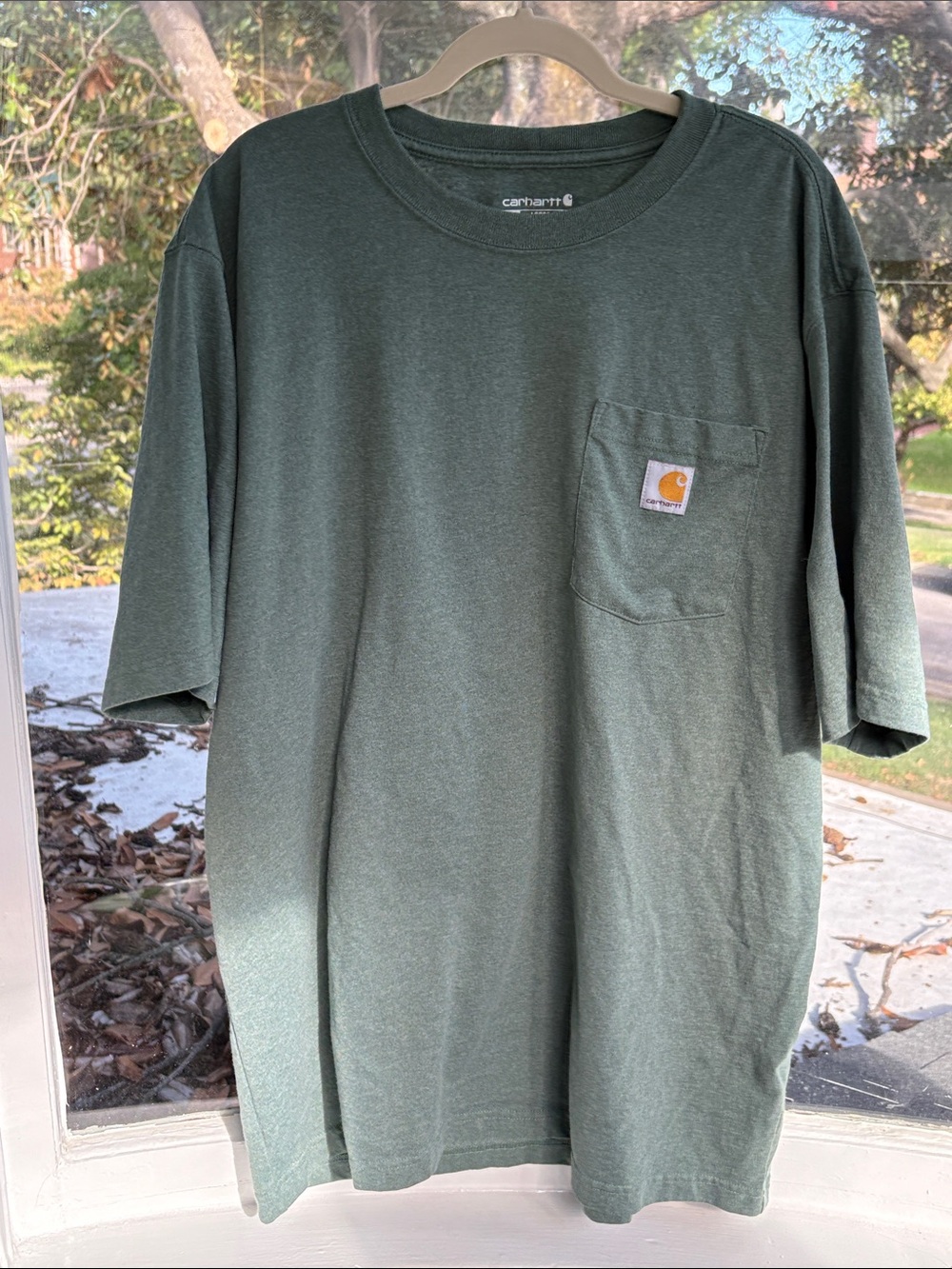 Carhartt Short-Sleeve Pocket Tee in Dark Green